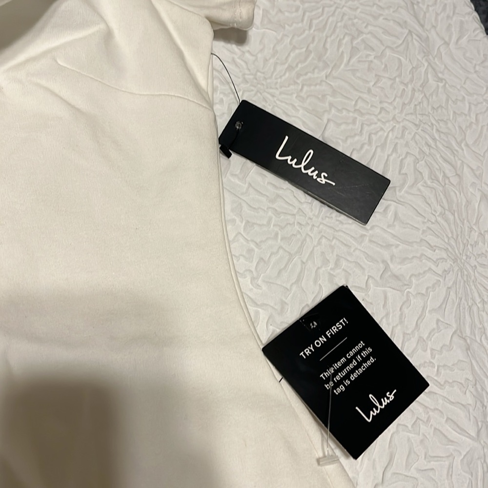 Lulu's Cream Off-Shoulder Sheath Mini Dress - Picture 5 of 6